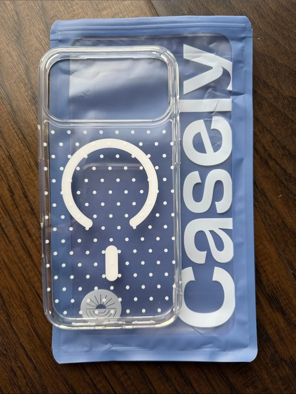 Clear with White Polka Dot MagSafe-Style Phone Case - Casely